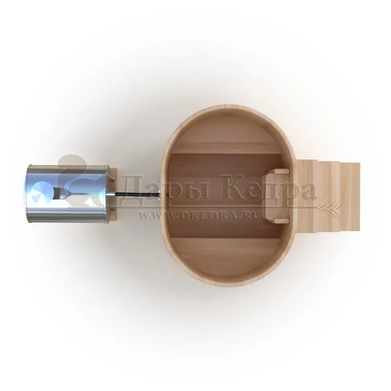 Фурако овальная из кедра с внешней печью