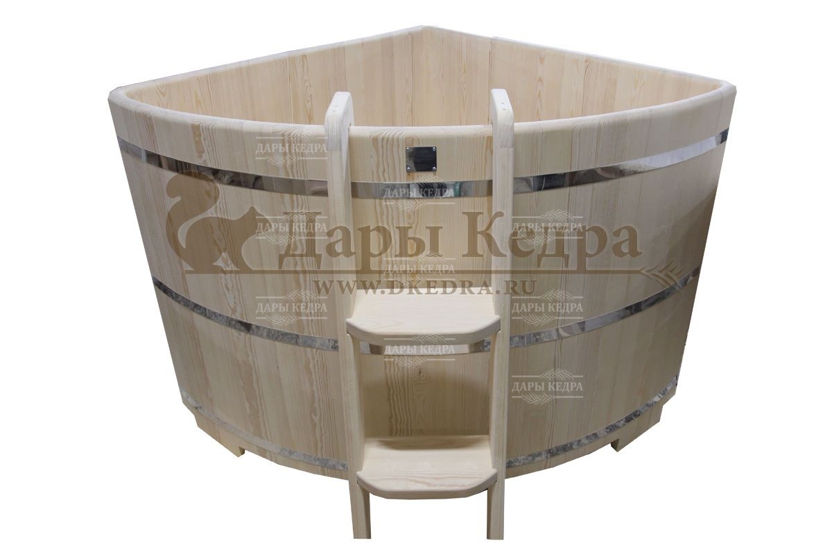 Угловая купель для бани из кедра